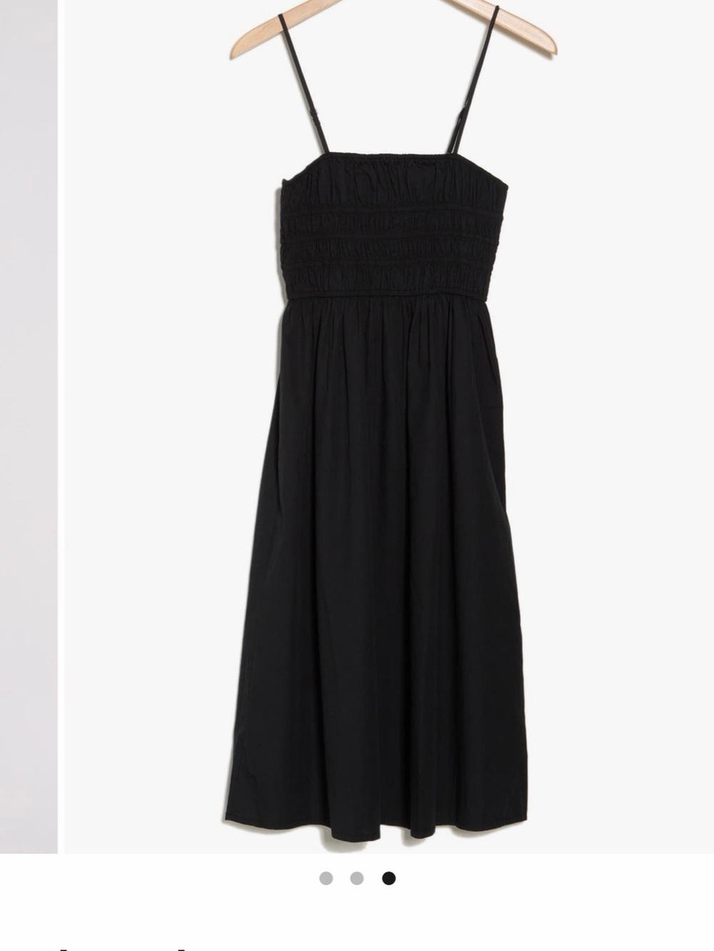 Abound Black Smocked Midi Skirt